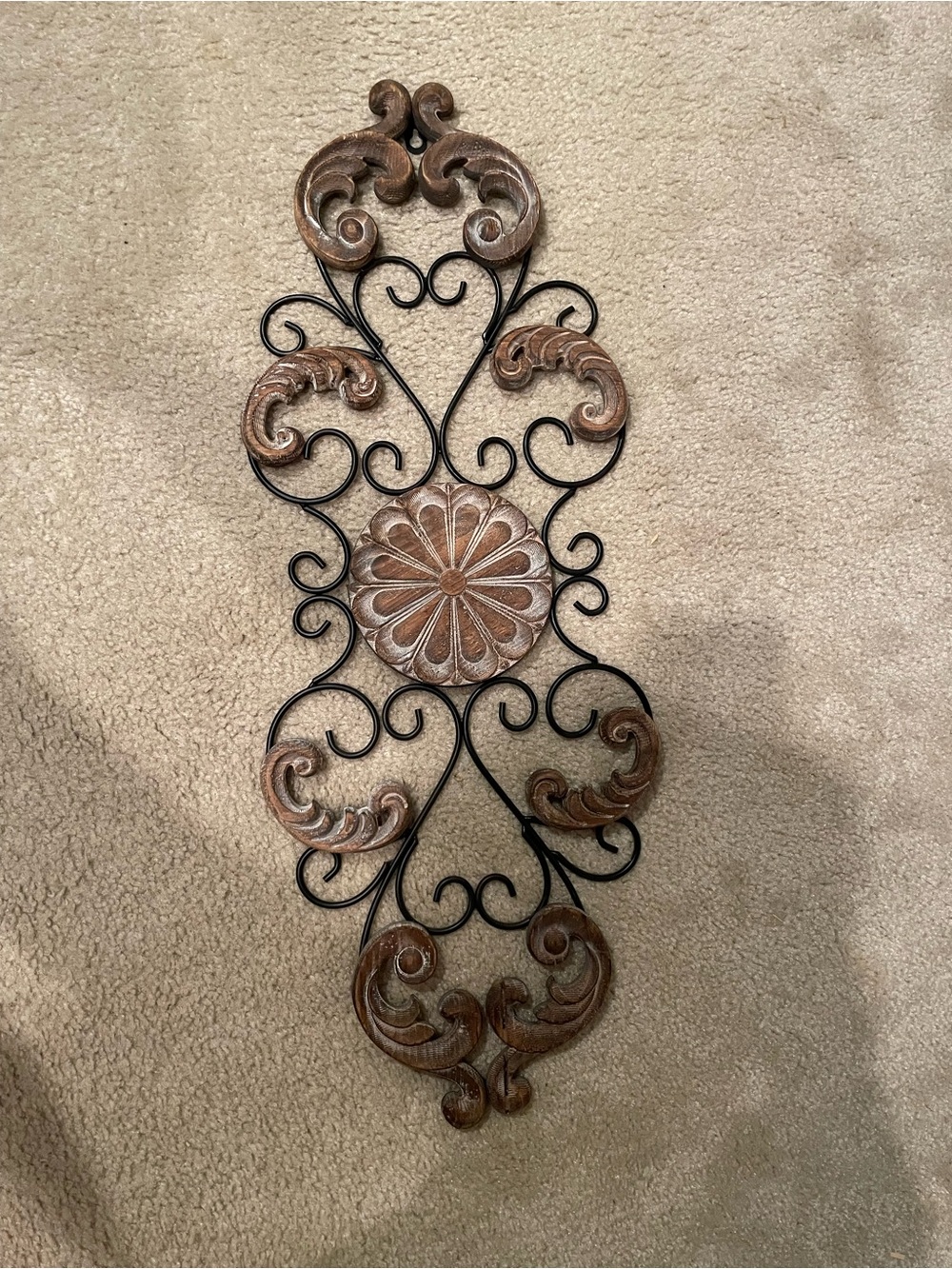 Rustic Brown and Black Scroll Wall Decor